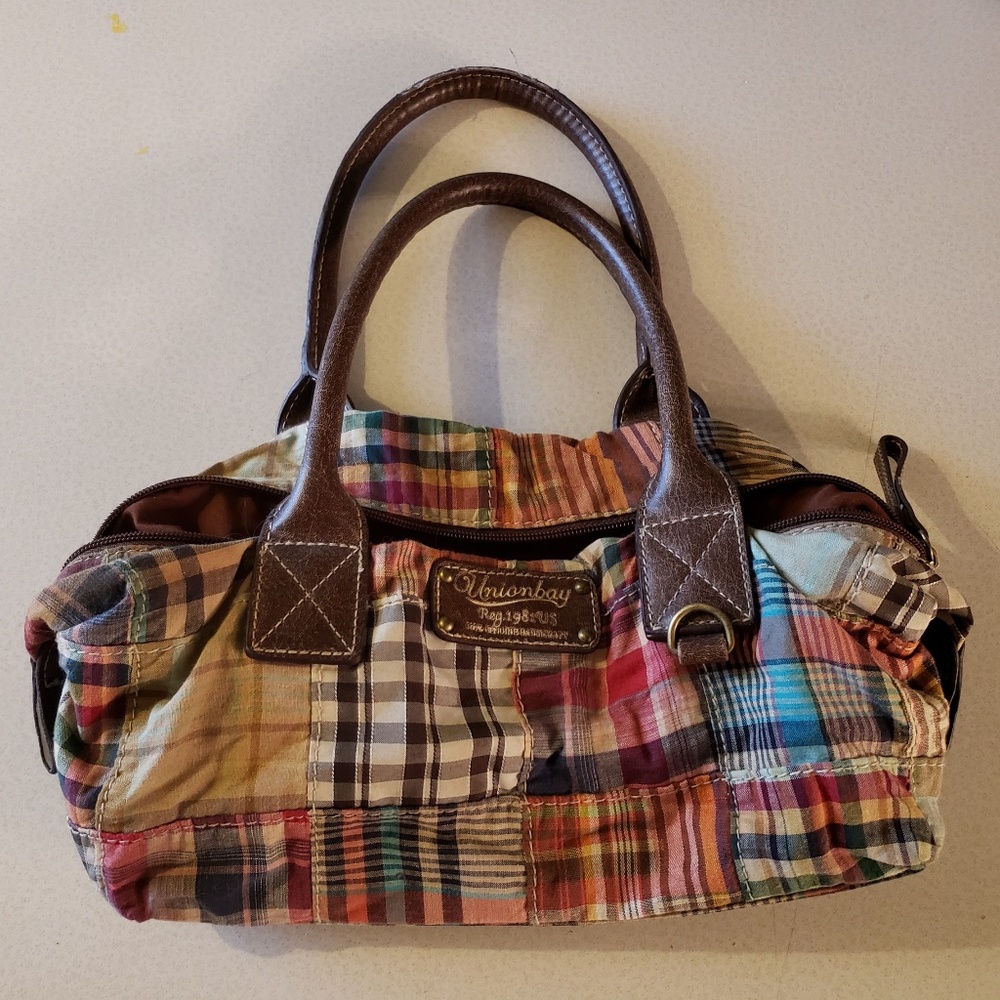Unionbay fun plaid print small handbag